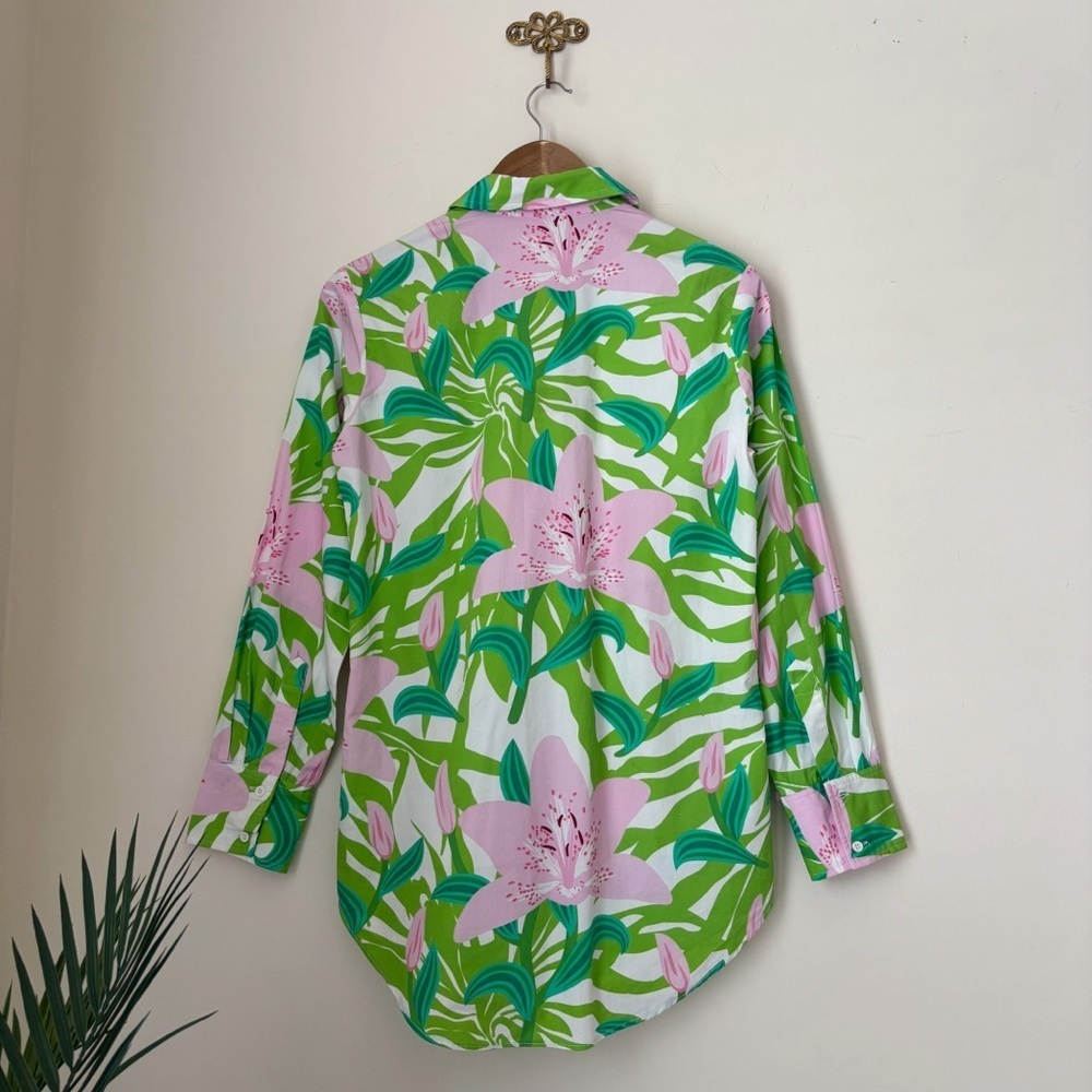 Maude Vivante Lily Floral Print Button Down Shirt XS Summer Resortwear - Picture 3 of 6